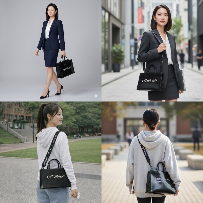 Off-White™ 黑色漆皮大容量硬底手提包/斜跨包 (34x23x14) 可放筆電iPad 不下垂 醒目LOGO 工業風背帶(108cm) Binder Clip 繫繩 個性時尚 百搭實用-3