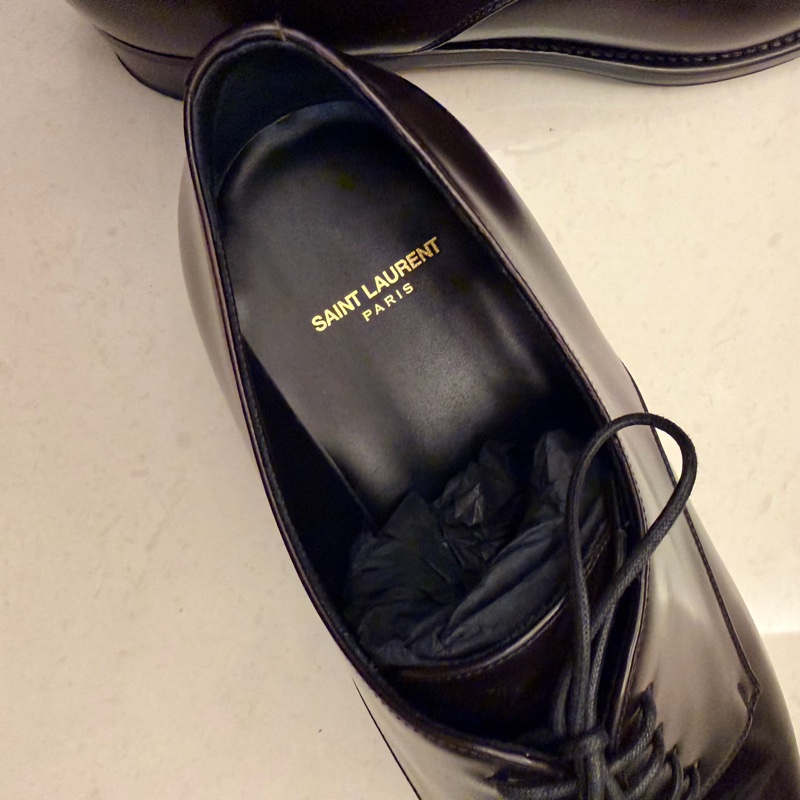 YSL Saint Laurent 男士小牛皮皮鞋-3