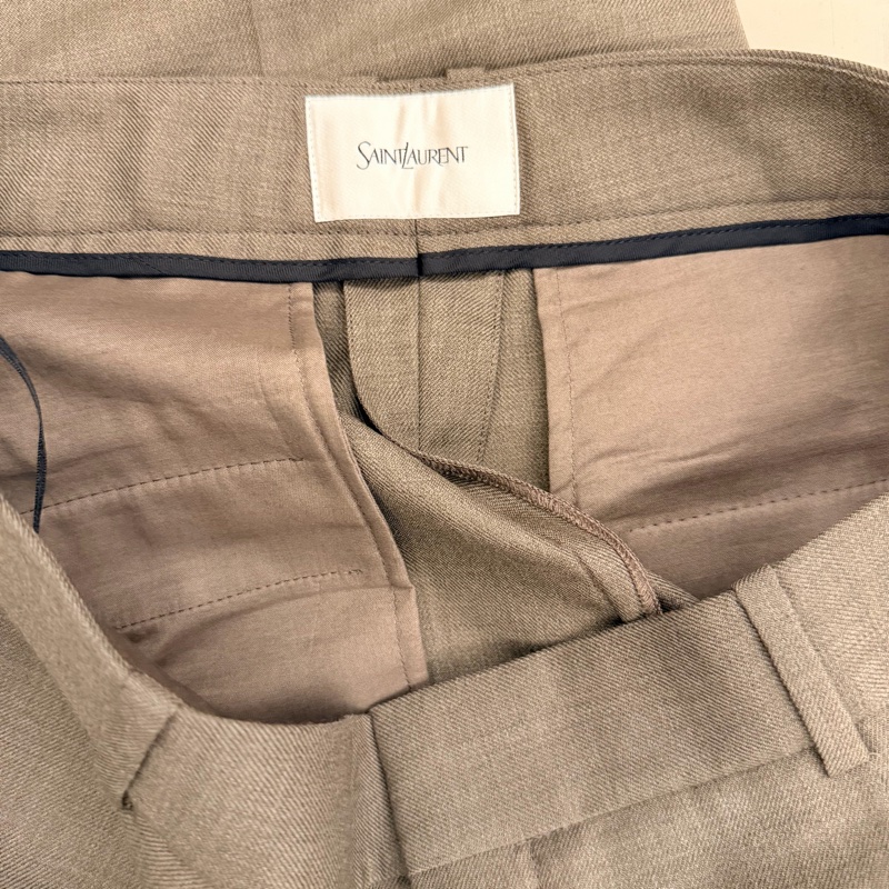 YSL saint laurent 羊毛西裝長褲-4