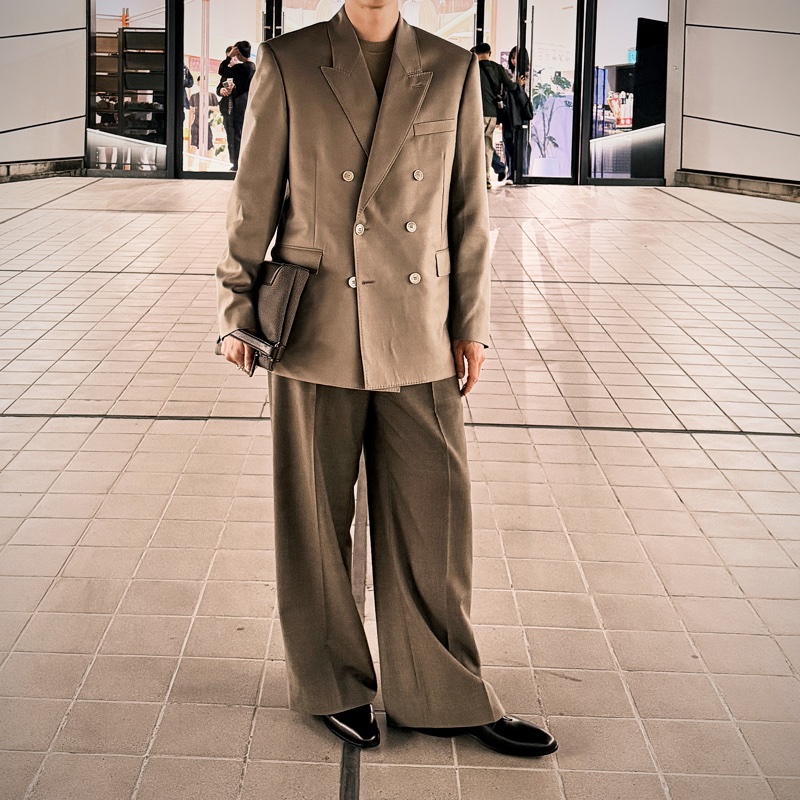 YSL saint laurent 羊毛西裝長褲-7