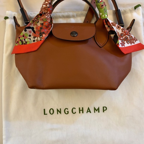 Longchamp LE PLIAGE XTRA 手提包 XS 腰果色 - 皮革+long champ 絲巾