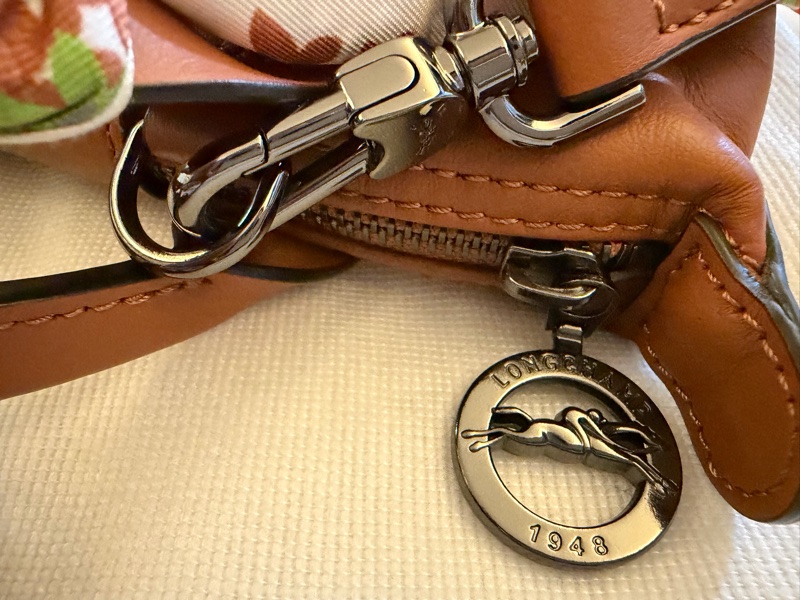 Longchamp LE PLIAGE XTRA 手提包 XS 腰果色 - 皮革+long champ 絲巾-4