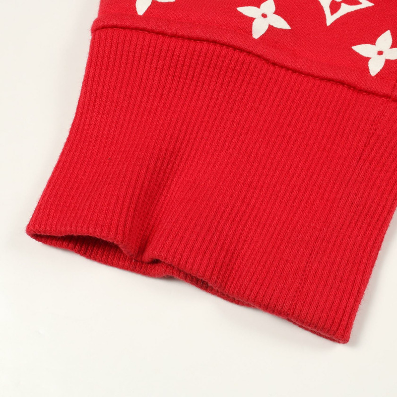 LOUIS VUITTON × Supreme 聯名款連帽衫,飾有 Box Logo,純棉材質,紅白配色,S 碼,二手,男女通用。 LV-9