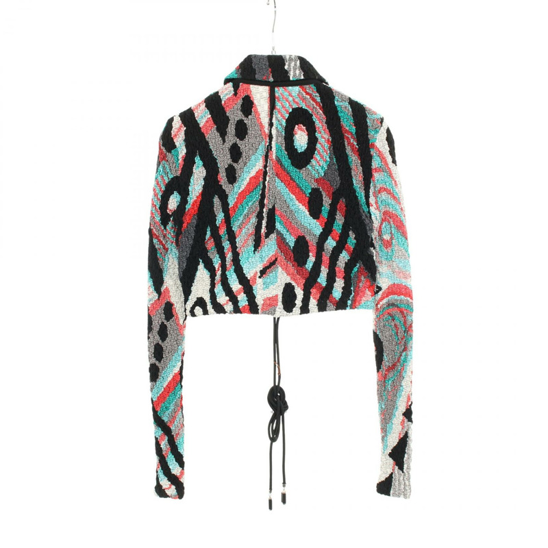 愛馬仕斜紋真絲拉鍊外套,黑色多色,二手女款-1