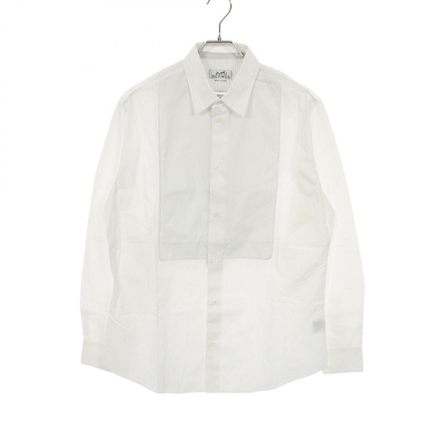 愛馬仕 Serie 羈扣襯衫上衣 #40 15 3/4 純棉 白色 二手 男款