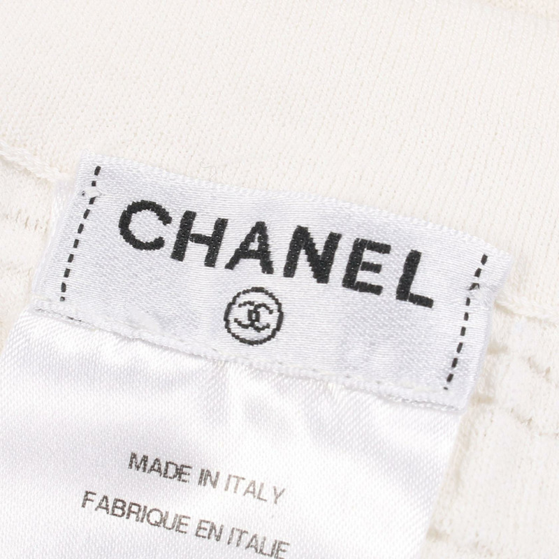 香奈兒 (CHANEL) CC Logo 扣款迷你洋裝 P47573K06030 純棉 白色 #36 二手女裝-2