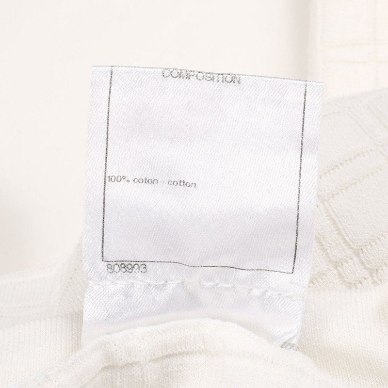 香奈兒 (CHANEL) CC Logo 扣款迷你洋裝 P47573K06030 純棉 白色 #36 二手女裝-3