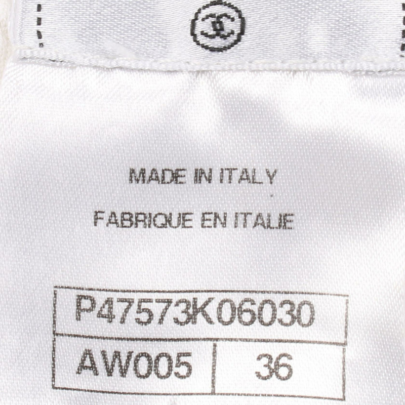 香奈兒 (CHANEL) CC Logo 扣款迷你洋裝 P47573K06030 純棉 白色 #36 二手女裝-4