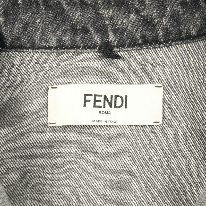 FENDI 牛仔外套 #40 短袖襯衫 FLF725 棉質灰色 二手 女款-2