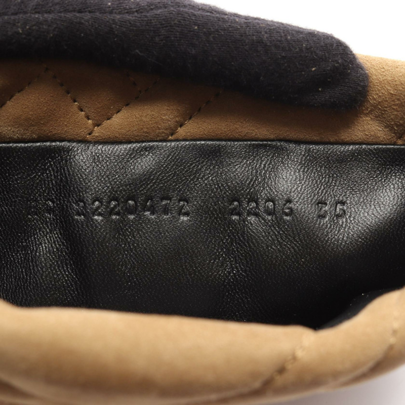 愛馬仕 Fjord 皮革 Exlibris 靴子，米色麂皮，二手女款 #35-6