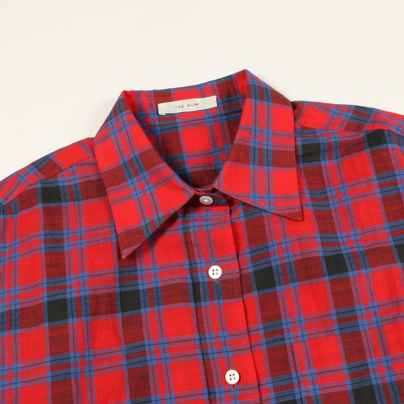 THE ROW Nesson 襯衫,純棉材質,紅藍配色,0號,二手女款-4
