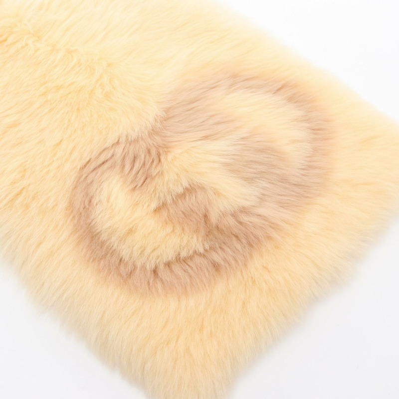 GUCCI GG標誌毛絨圍巾，米色粉紅色，二手女款-1