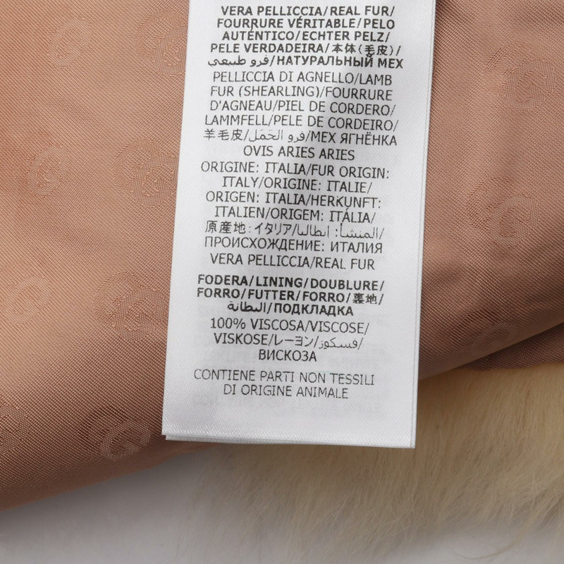 GUCCI GG標誌毛絨圍巾，米色粉紅色，二手女款-3