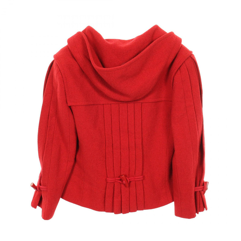 香奈兒短版羊毛大衣外套 P29302V15218 紅色 二手 女款 40碼-1