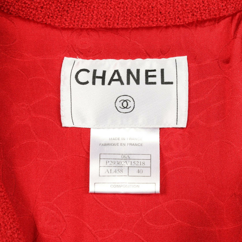 香奈兒短版羊毛大衣外套 P29302V15218 紅色 二手 女款 40碼-2