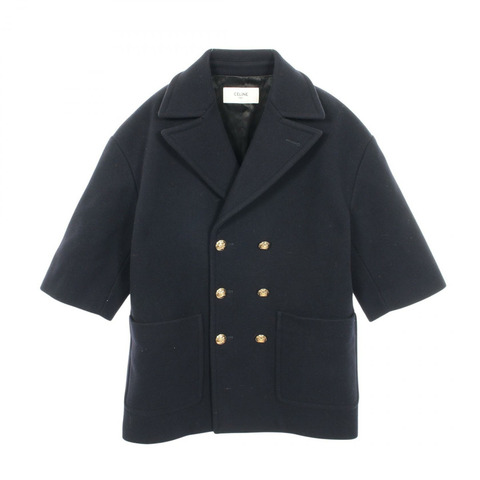 CELINE 其他羊毛大衣海軍藍二手女裝