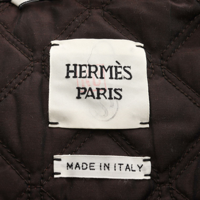 愛馬仕其他款式夾克，羊毛、羊絨、皮革，棕色，二手女款-2