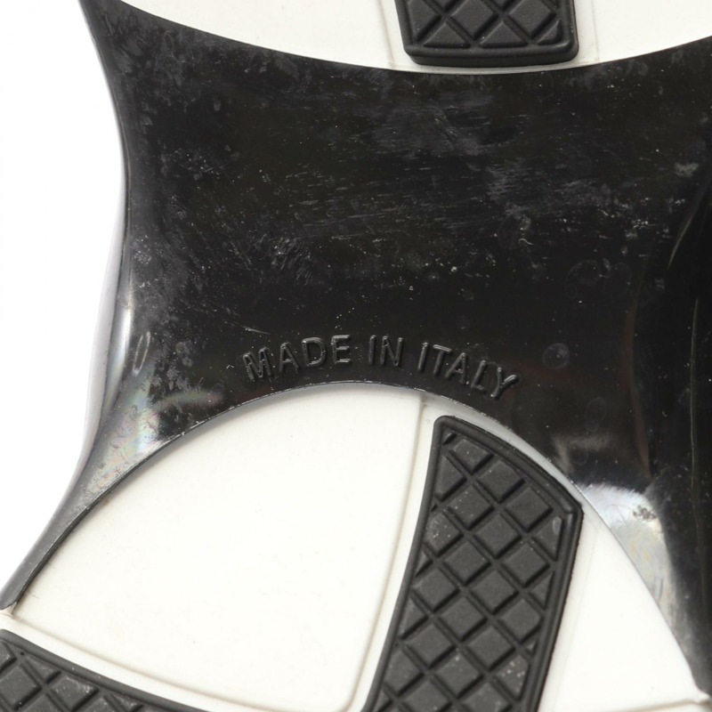 香奈兒 COCO 標誌運動鞋 G46609 皮革織物 銀白色 二手 #35-5