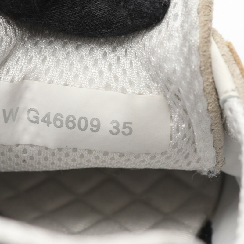 香奈兒 COCO 標誌運動鞋 G46609 皮革織物 銀白色 二手 #35-6