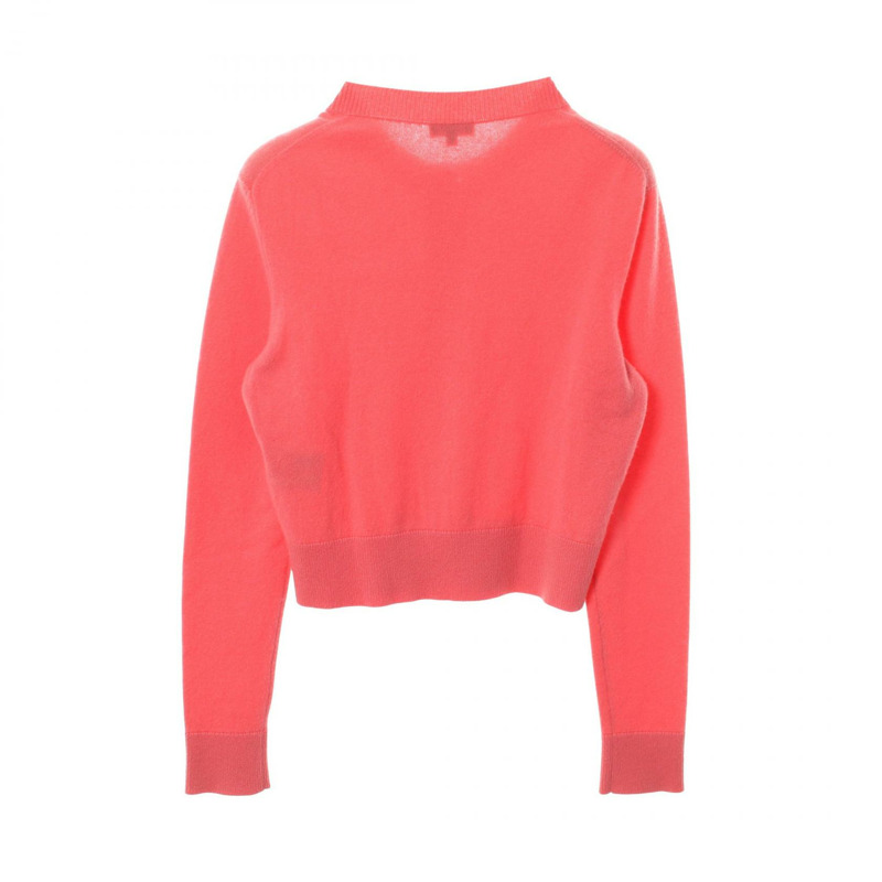 香奈兒 COCO 標誌紐扣開襟羊毛衫,粉紅色,二手,女款,36碼-1