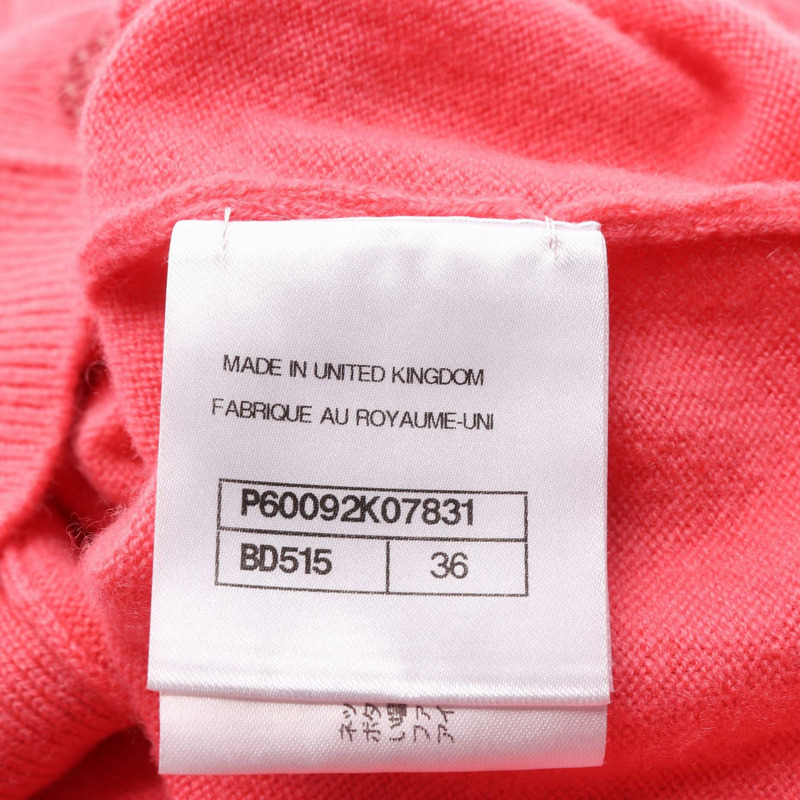 香奈兒 COCO 標誌紐扣開襟羊毛衫,粉紅色,二手,女款,36碼-4