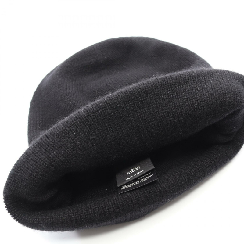 香奈兒 COCO 標誌針織帽，羊絨材質，黑色，二手女款-4