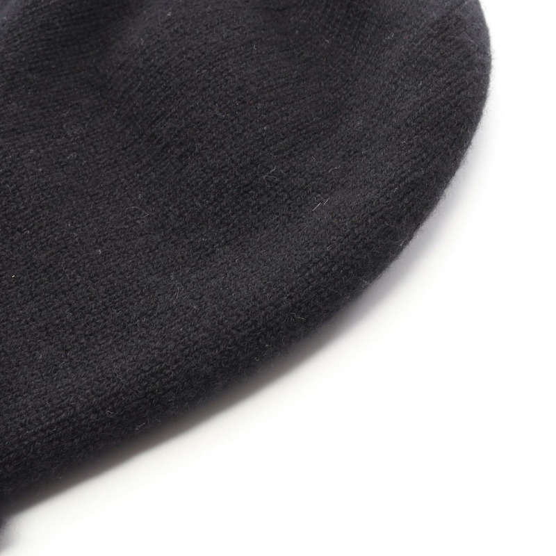 香奈兒 COCO 標誌針織帽，羊絨材質，黑色，二手女款-5