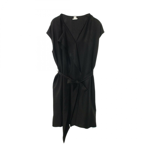 愛馬仕 Lavalliere 領口連身裙 #40 無袖束腰絲黑色二手女裝