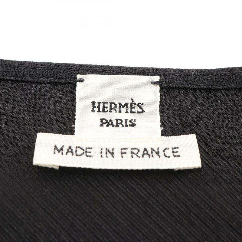 愛馬仕 Lavalliere 領口連身裙 #40 無袖束腰絲黑色二手女裝-2