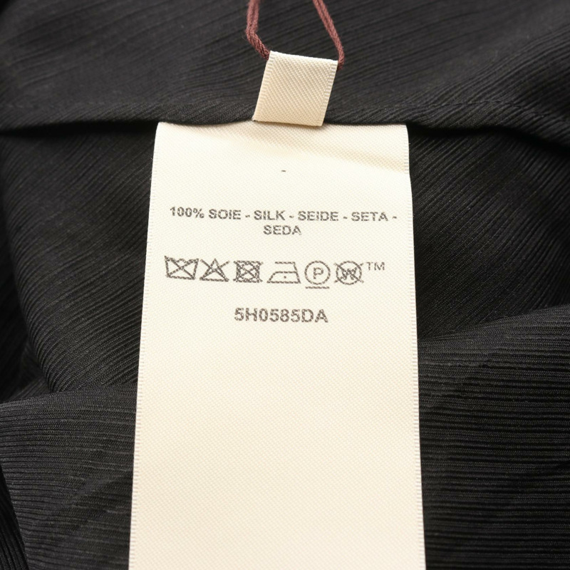 愛馬仕 Lavalliere 領口連身裙 #40 無袖束腰絲黑色二手女裝-3