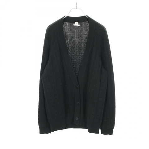 愛馬仕 H 字紋針織開襟毛衣 DC2H2705DA 羊毛黑色二手女款 #36