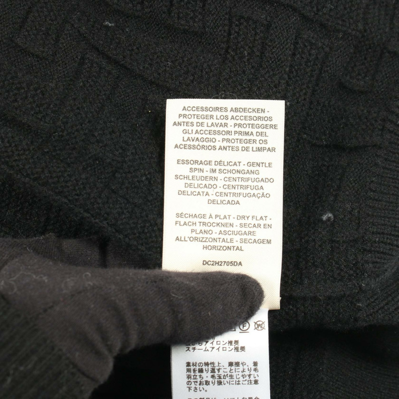 愛馬仕 H 字紋針織開襟毛衣 DC2H2705DA 羊毛黑色二手女款 #36-4