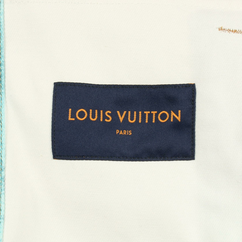 路易威登 LV 噴漆牛仔夾克 短款 #46 棉質 白色 綠色 二手 男款-2