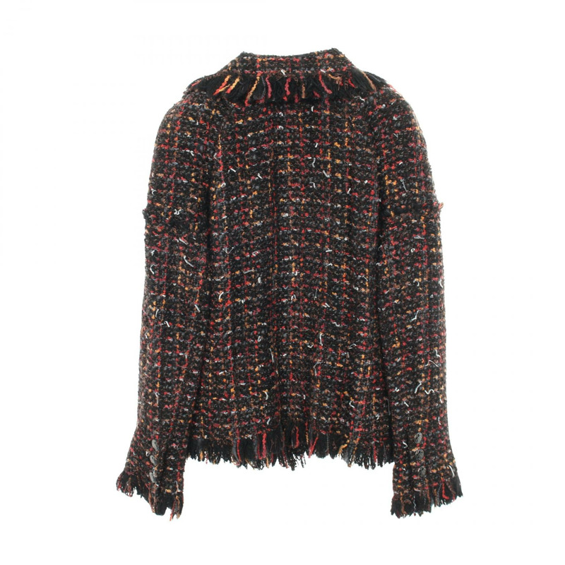 香奈兒 COCO 標誌紐扣斜紋軟呢外套 P39758V28224 羊毛 黑色 多色 二手 女款-1