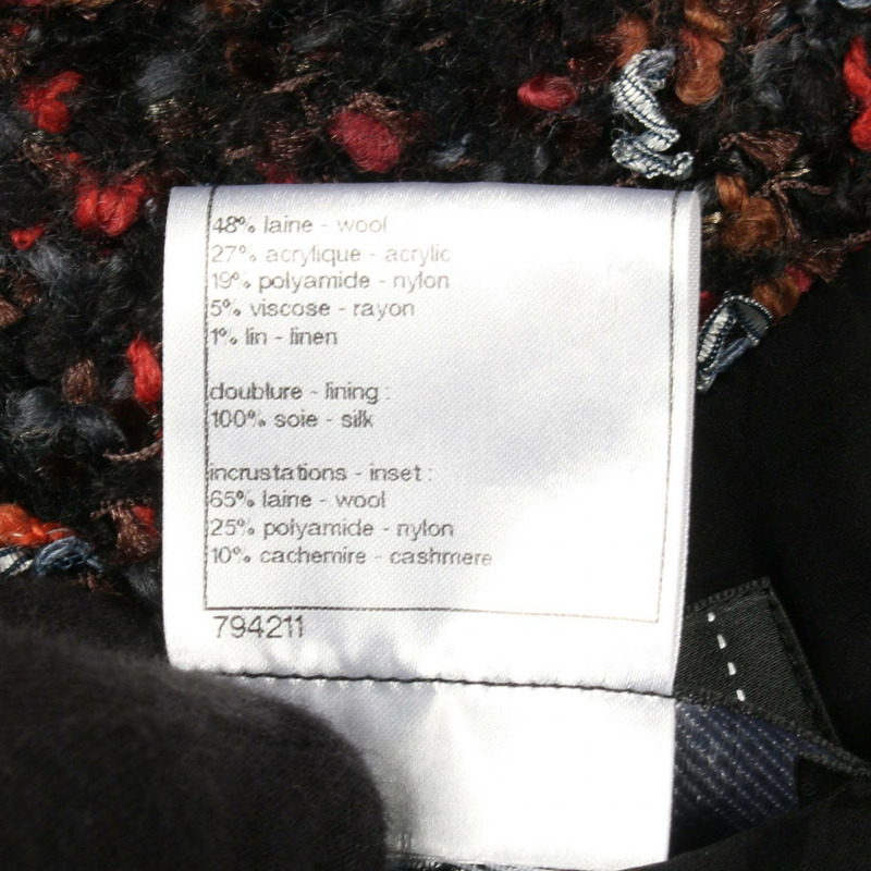 香奈兒 COCO 標誌紐扣斜紋軟呢外套 P39758V28224 羊毛 黑色 多色 二手 女款-4