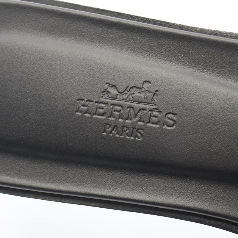 愛馬仕 Oran 黑色真皮涼鞋,尺寸 37.5,二手女款-4