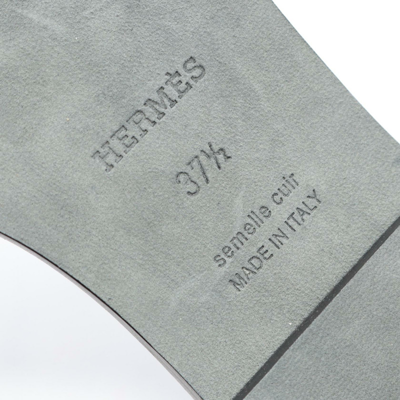 愛馬仕 Oran 黑色真皮涼鞋,尺寸 37.5,二手女款-5