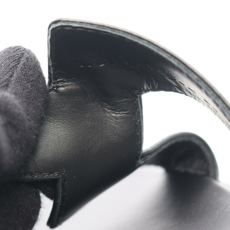 愛馬仕 Oran 黑色真皮涼鞋,尺寸 37.5,二手女款-7