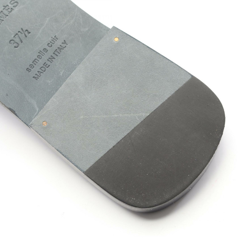 愛馬仕 Oran 黑色真皮涼鞋,尺寸 37.5,二手女款-8