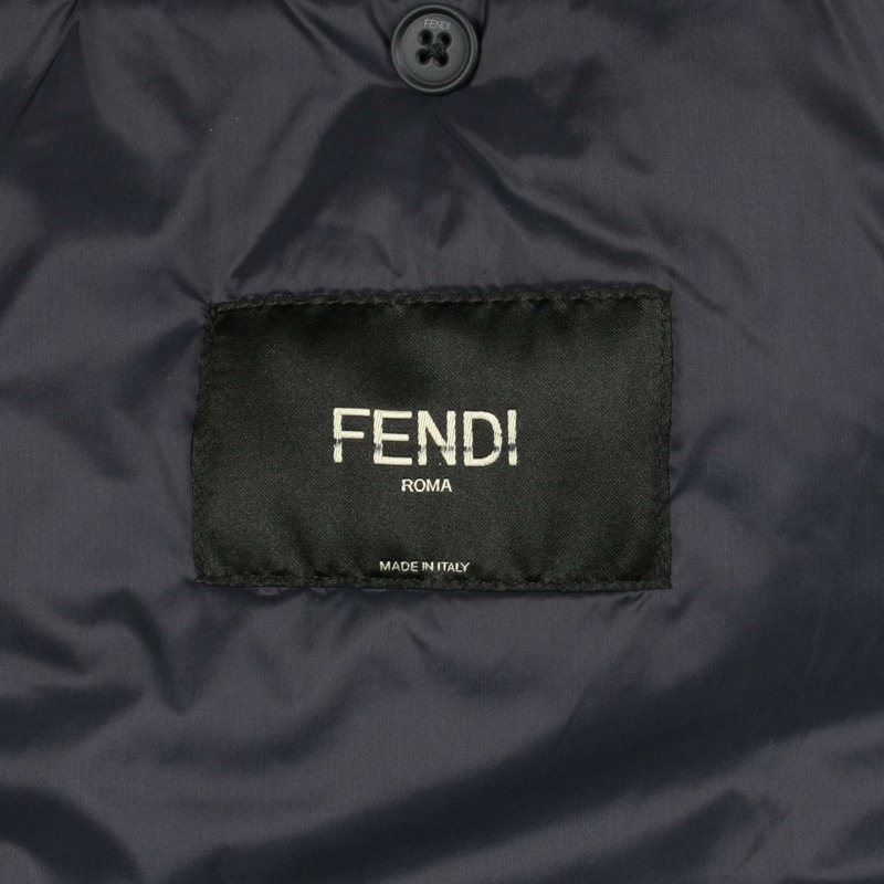 FENDI FF壓花襯衫外套 其他外套 FW1286AQMO 羊毛 尼龍 棉/聚酯纖維 海軍藍 二手 男款-2
