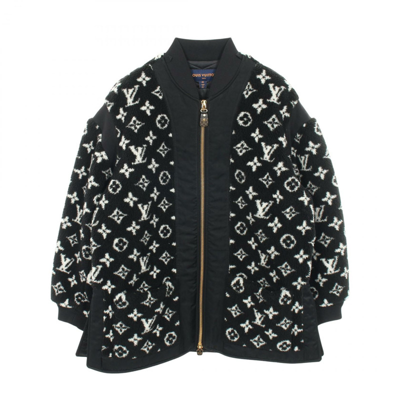 路易威登 Monogram Teddy Blouson RW241WW GP1 FQJA12 羊毛黑 #40 二手女款-0