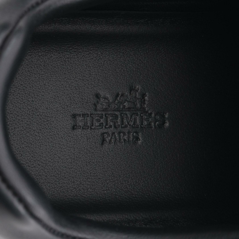 愛馬仕 Bouncing 運動鞋 #38 皮革絨面革黑白二手女鞋-4