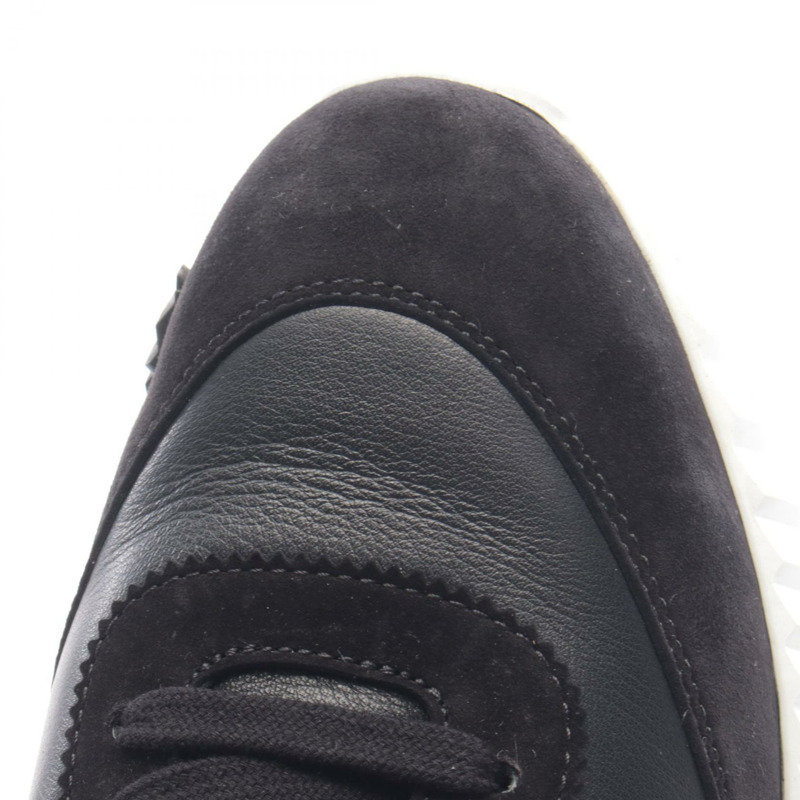 愛馬仕 Bouncing 運動鞋 #38 皮革絨面革黑白二手女鞋-7