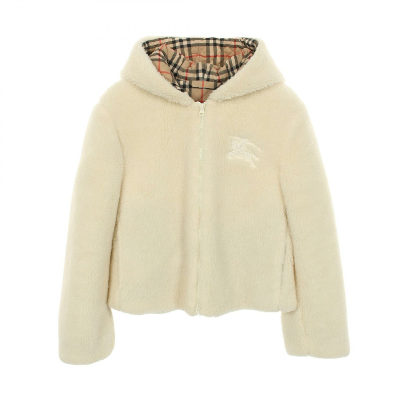 BURBERRY AUSTREL Boa 其他羊毛夾克 白色 二手 女款-0