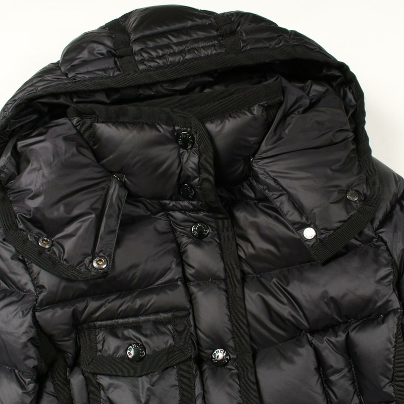 MONCLER HERMINE 羽絨外套 #00 連帽外套 尼龍 黑色 二手 女款-7