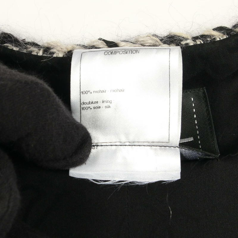 香奈兒 COCO 標誌紐扣斜紋軟呢外套,莫赫亞海軍藍/白色,二手女款-3