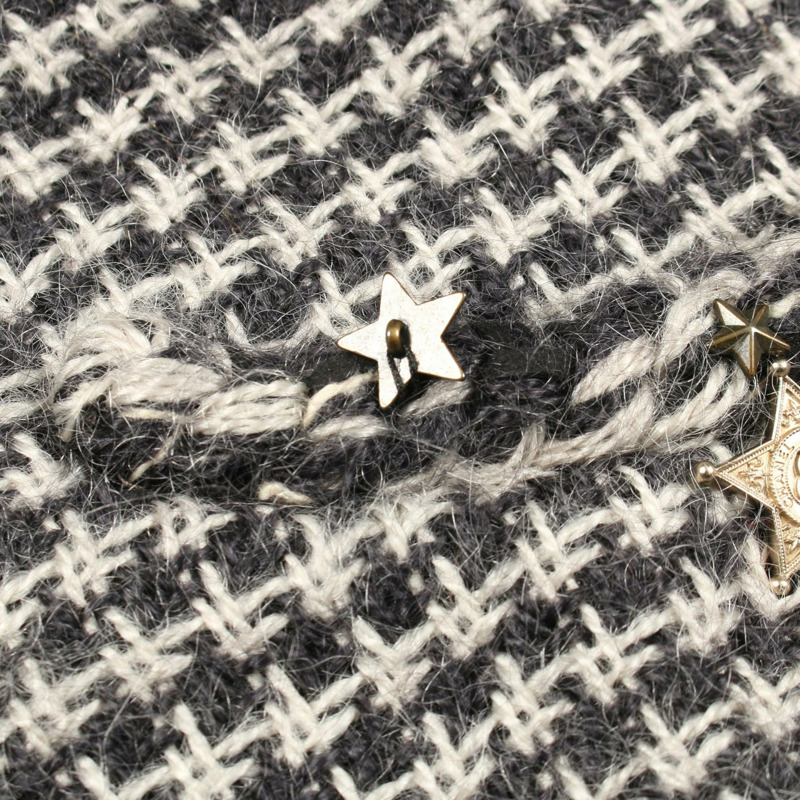 香奈兒 COCO 標誌紐扣斜紋軟呢外套,莫赫亞海軍藍/白色,二手女款-9