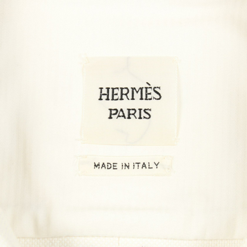 愛馬仕 Chaine dancre 牛仔夾克，棉質，白色/棕色，二手，女款，38 碼-2