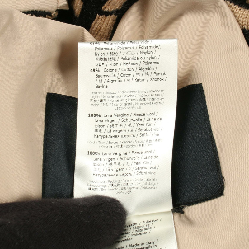 FENDI FF 標誌 其他外套 尼龍棉 米色 黑色 二手 男款-4