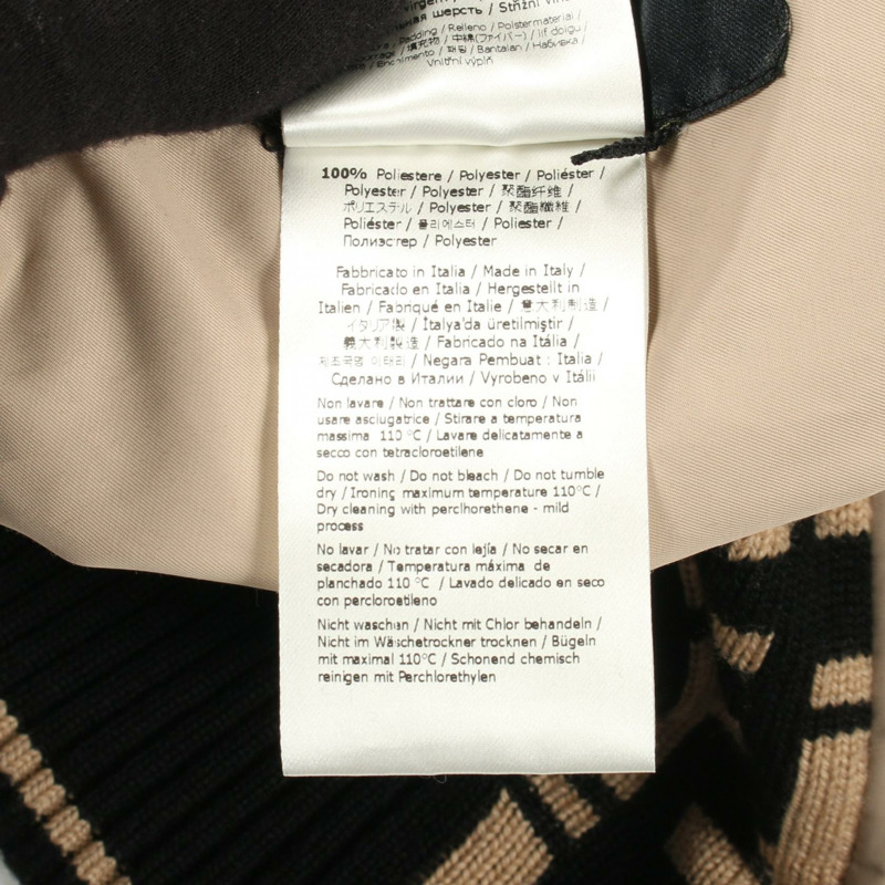 FENDI FF 標誌 其他外套 尼龍棉 米色 黑色 二手 男款-5